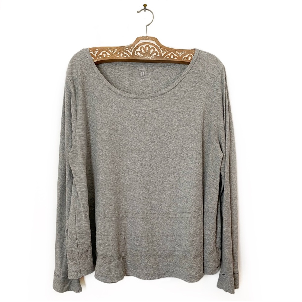GAP Long Sleeve Embroidered T-shirt